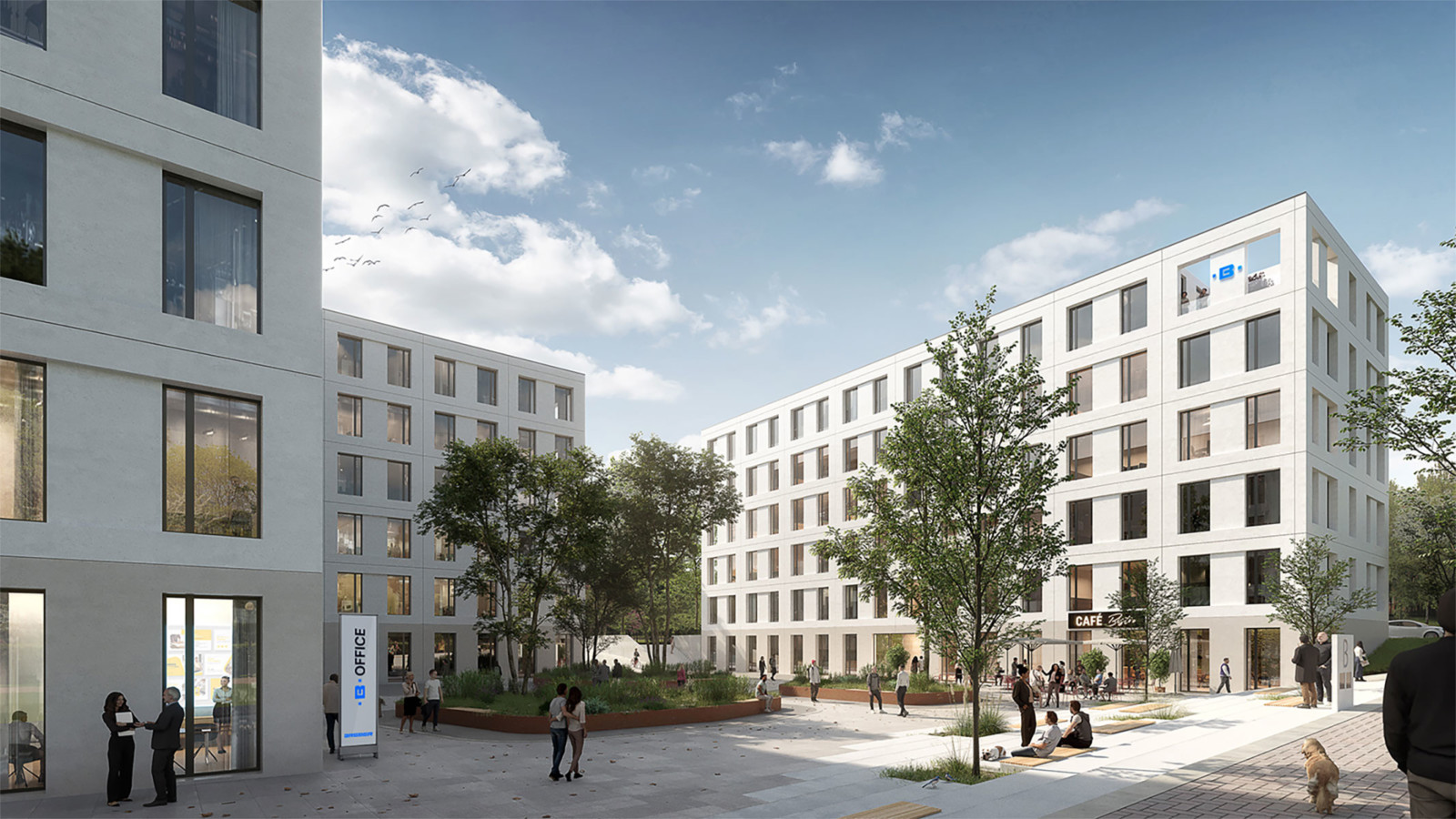 Visualisierung des Neubaus B OFFICE in Bochum
