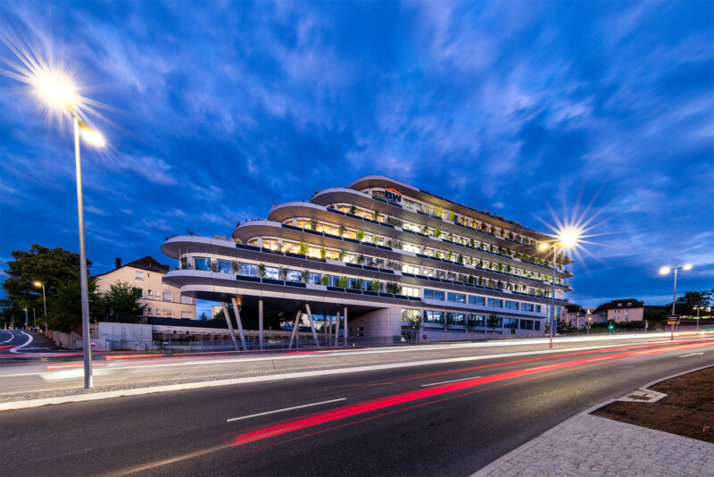 Außenansicht des BW Green Building der Bietigheimer Wohnbau in Bietigheim-Bissingen.