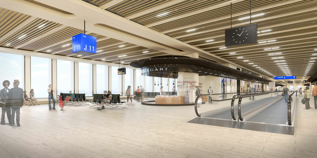 Fraport Terminal 3 - Flugsteig J & H; Visualisierung vom Inneren