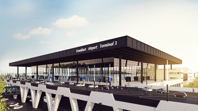 Visualisierung des Neubaus: Frankfurt Terminal 3 am Frankfurter Flughafen (Fraport)