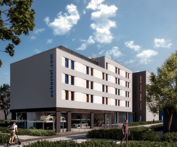 Eine Visualisierung des geplanten Hostels in der Speyerer Straße Heidelberg.