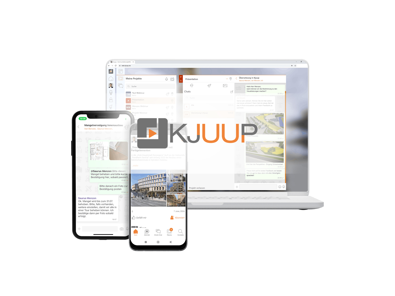 Die App Kjuup wird sowohl auf dem Smartphone als auch auf dem Desktop genutzt.
