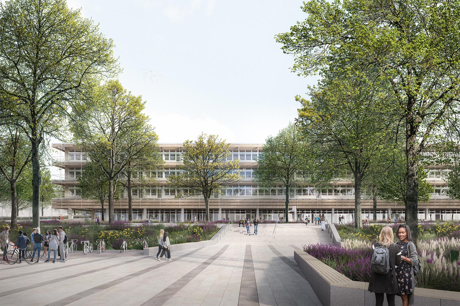 Visualisierung des neuen Beruflichen Schulzentrums in Freising