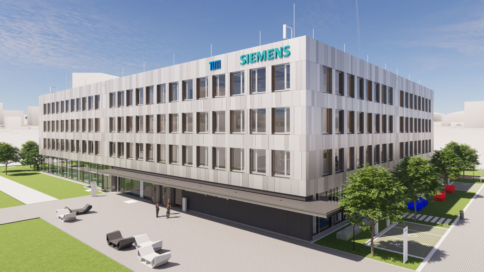 Visualisierung des Siemens Technology Center Garching bei München