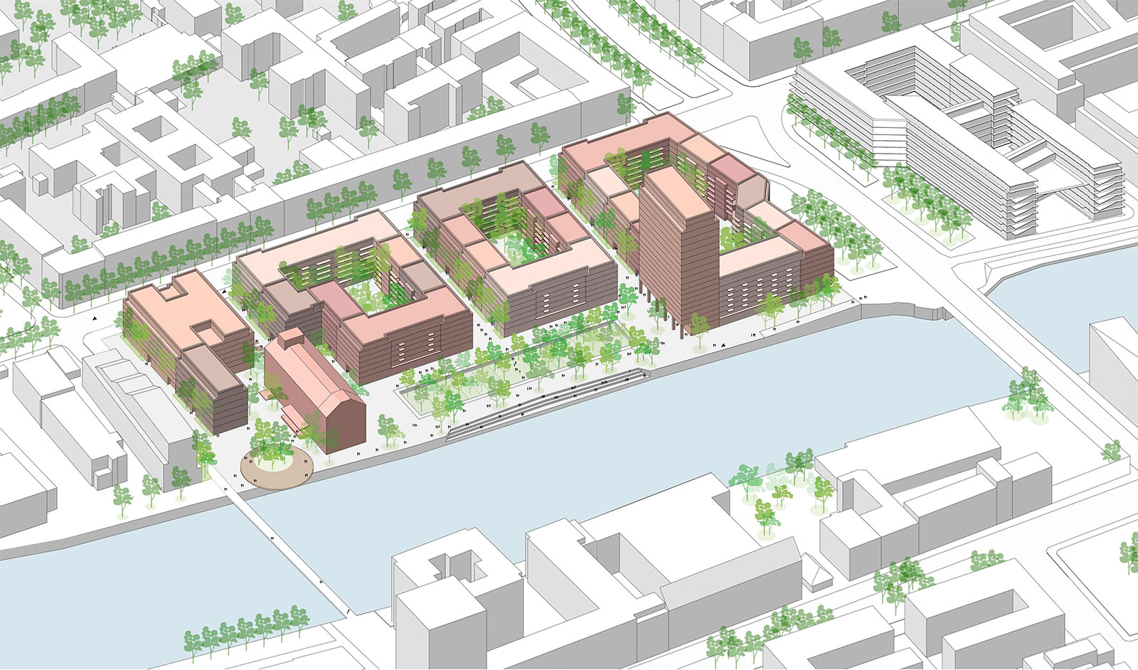 Pläne für den Neubau auf dem Areal des Viktoriaspeichers in Berlin.